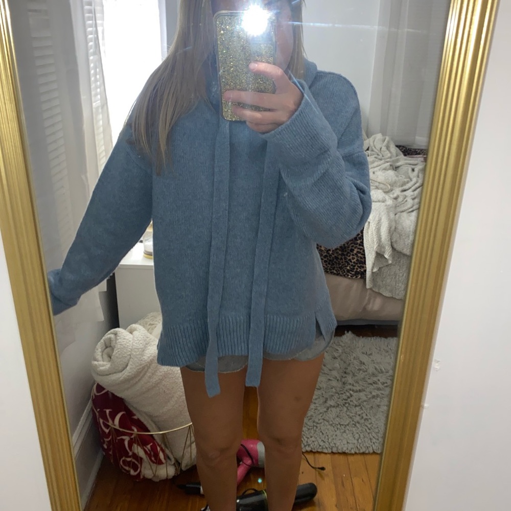 oversized knit hoodie